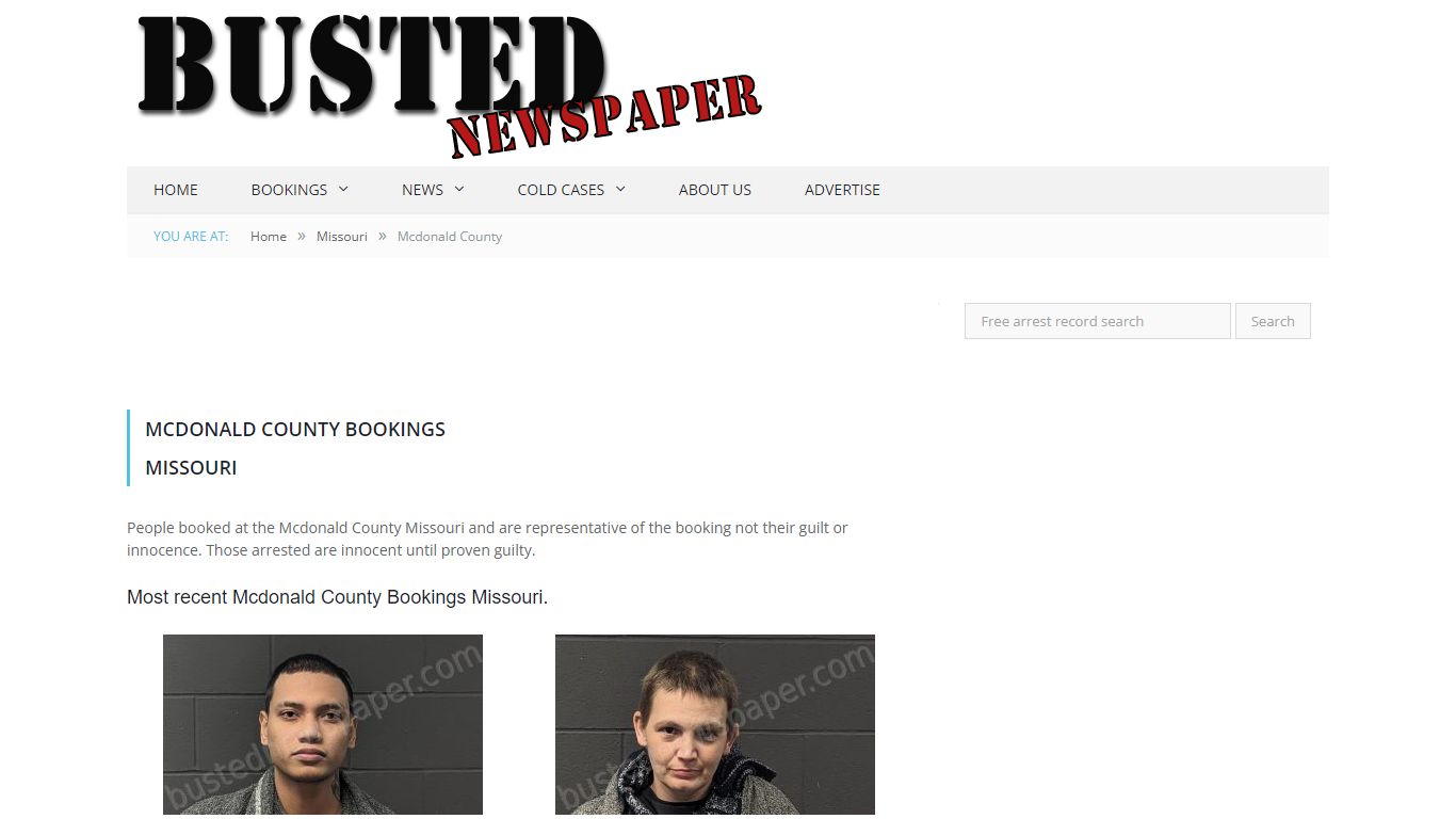 Mcdonald County, MO Mugshots - BUSTEDNEWSPAPER.COM