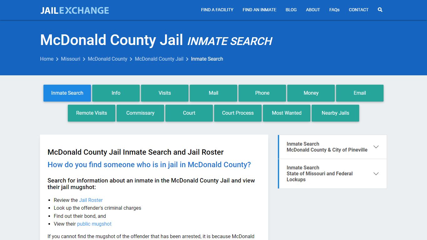 Inmate Search: Roster & Mugshots - McDonald County Jail, MO