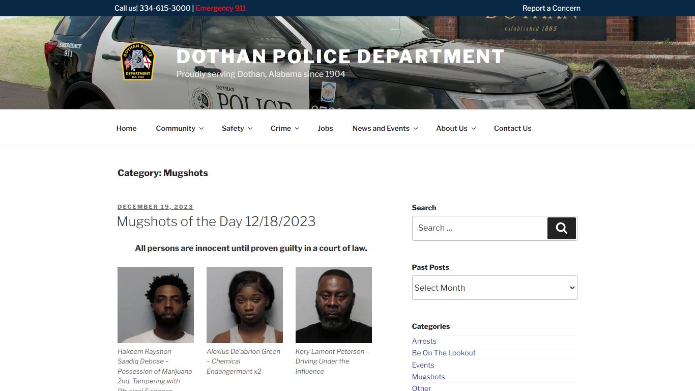 Mugshots – Dothan Police Department